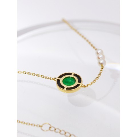 <常安>G18k翡翠珍珠手链 P11201071